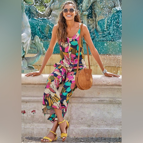 lascana Pants - Lascana tropical culottes jumpsuit with pockets
